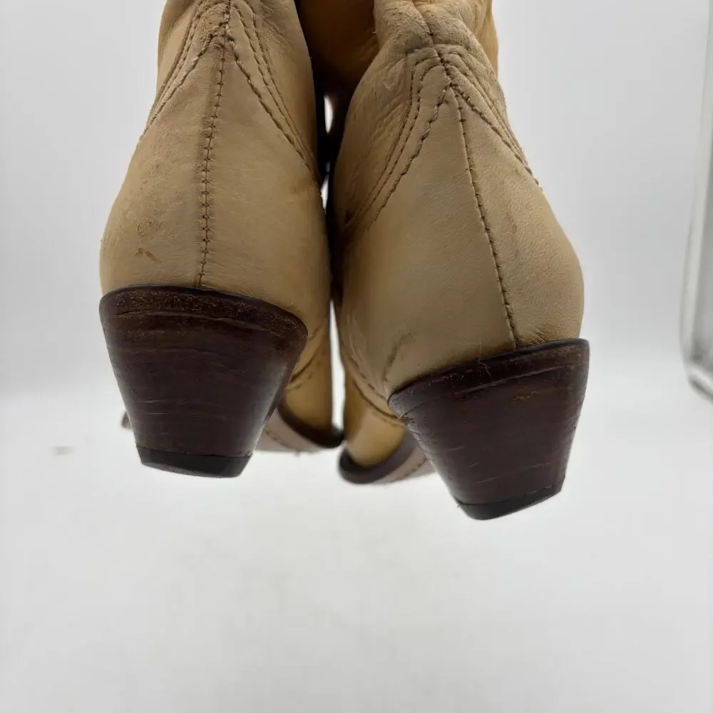 Vintage Zodiac USA Slouchy Leather Boots Women's 6.5 Cowboy Western Boho